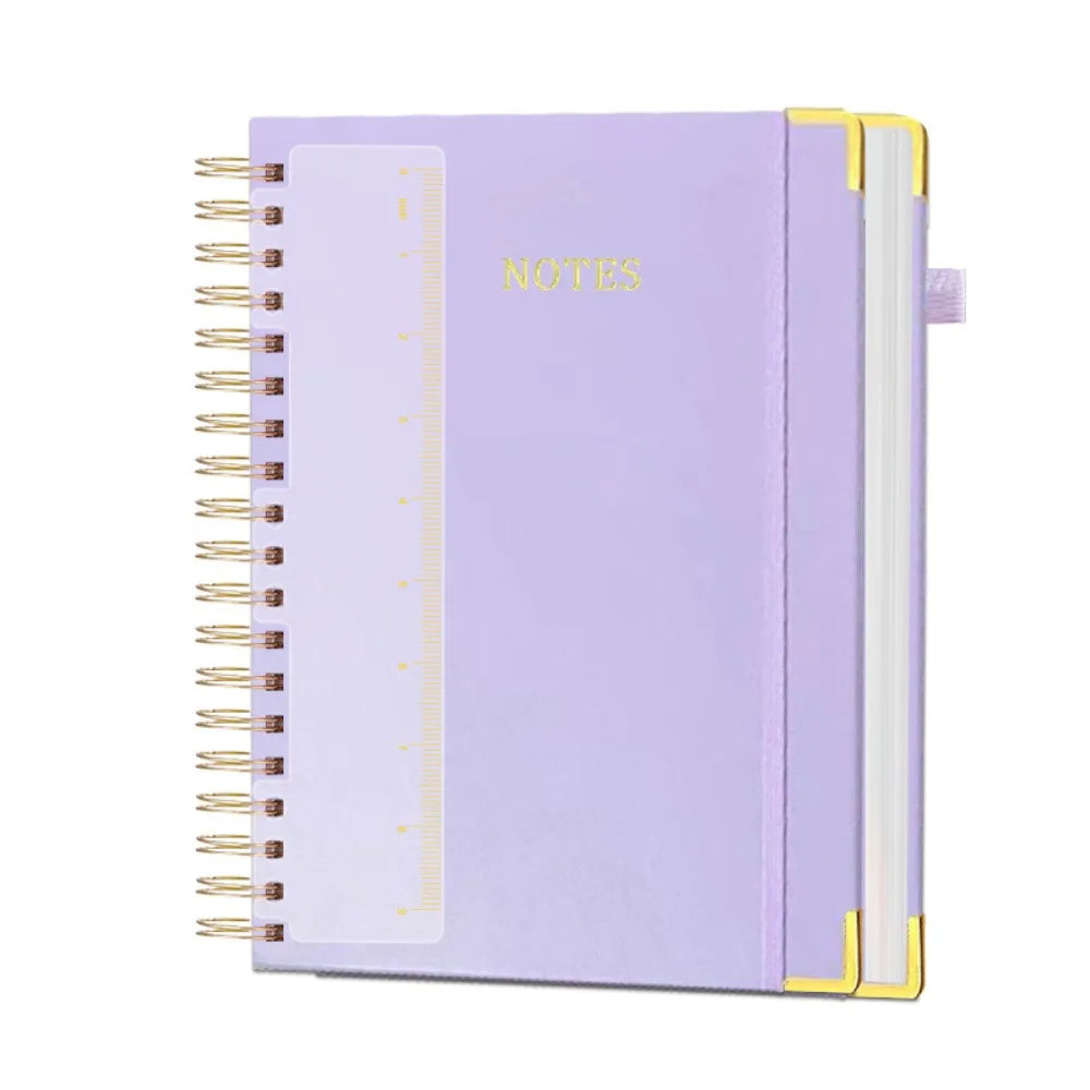 Premium PU Leather Business Notebook, 300 Pages Thick Paper, 360° Foldable Twin Coil Binding, Smooth Writing & Ink Bleed Resistant