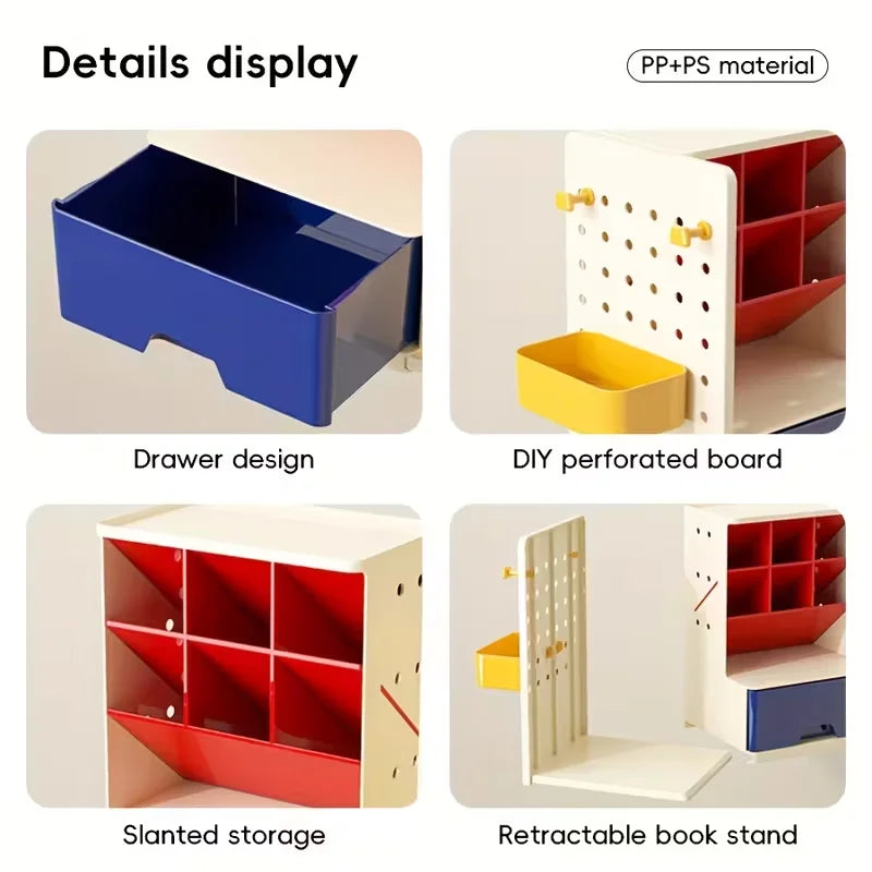 Modern Bauhaus Style Desk Organizer, Multifunctional Desktop Storage Box, Practical Stationery Organizer for Office & School Use