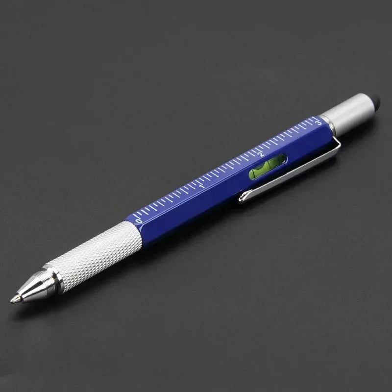 7-in-1 Multifunctional Pen, Capacitive Touch Screen Stylus with Screwdriver, Ruler, Spirit Level & Refillable Ballpoint Pen Tool