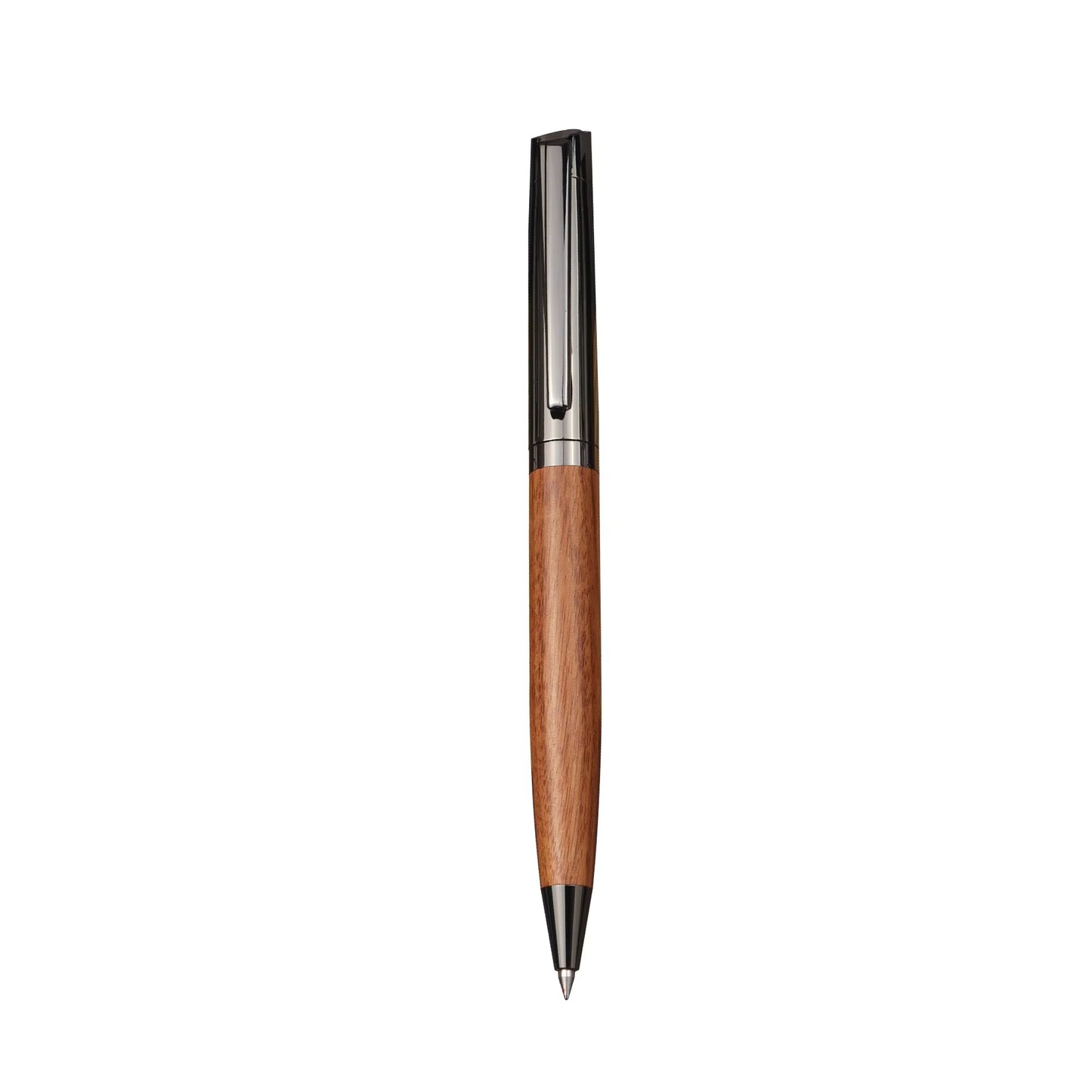 1 Set Premium Metal Ballpoint Pen with Wooden Barrel, Smooth Writing, High-End Design – Black Ink, Office Pen with Gift Case