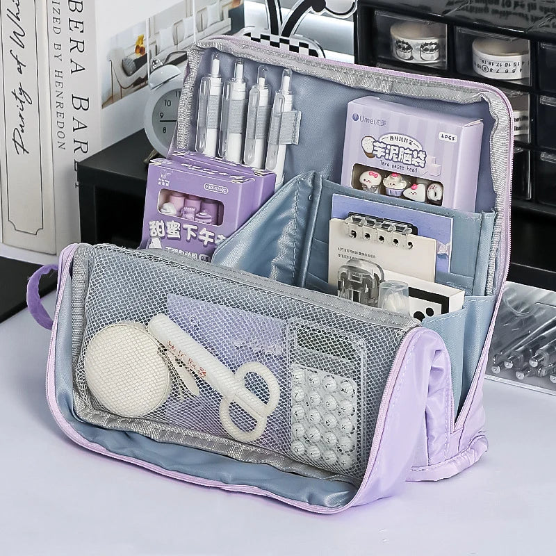 Large Capacity Simple Pencil Case, Multifunctional Stationery Storage Bag, Practical Organizer for Students and Office Use