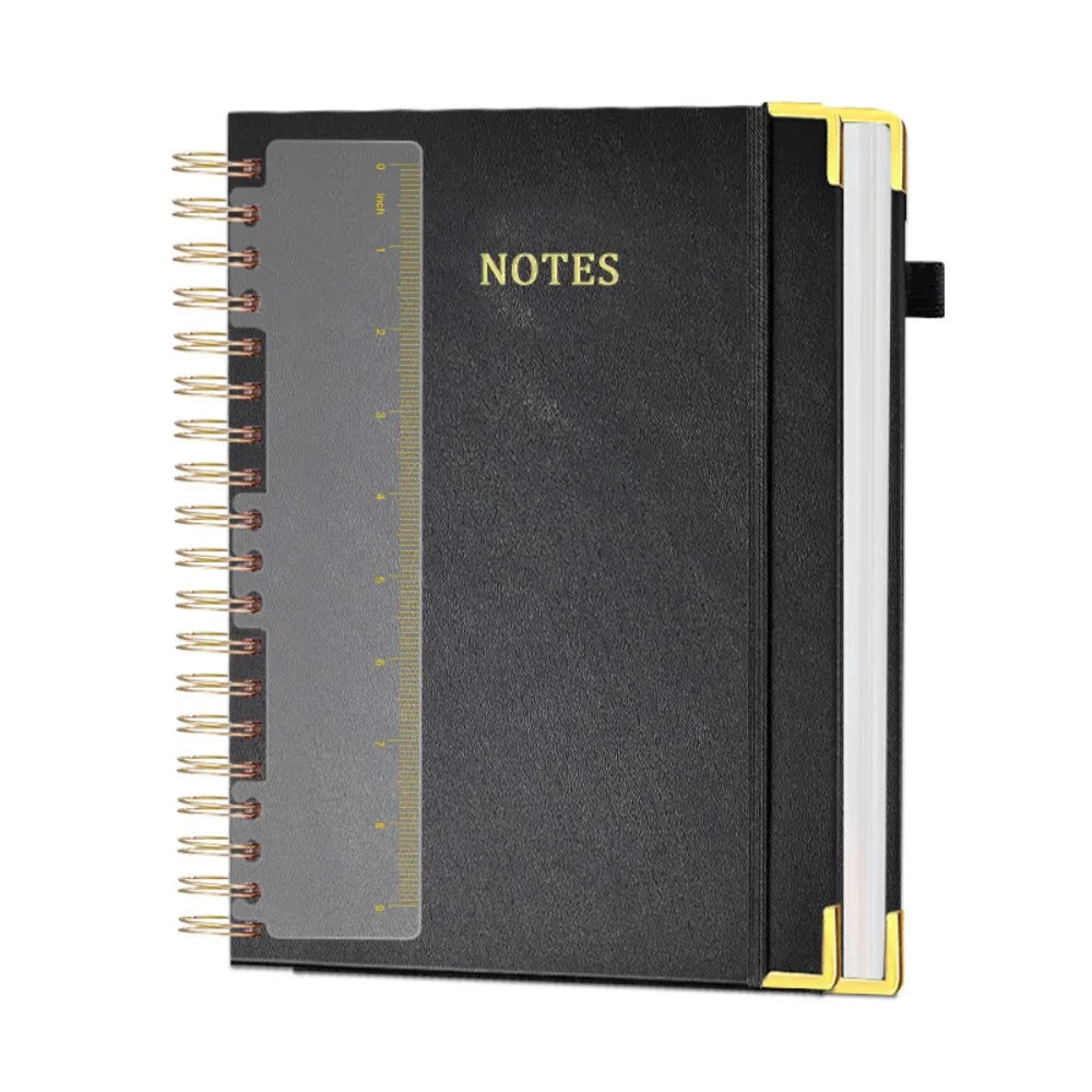 300 Pages PU Leather Business Notebook, Metal Twin Coil Binding, 360° Foldable Design, Thick Ink-Proof Writing Paper