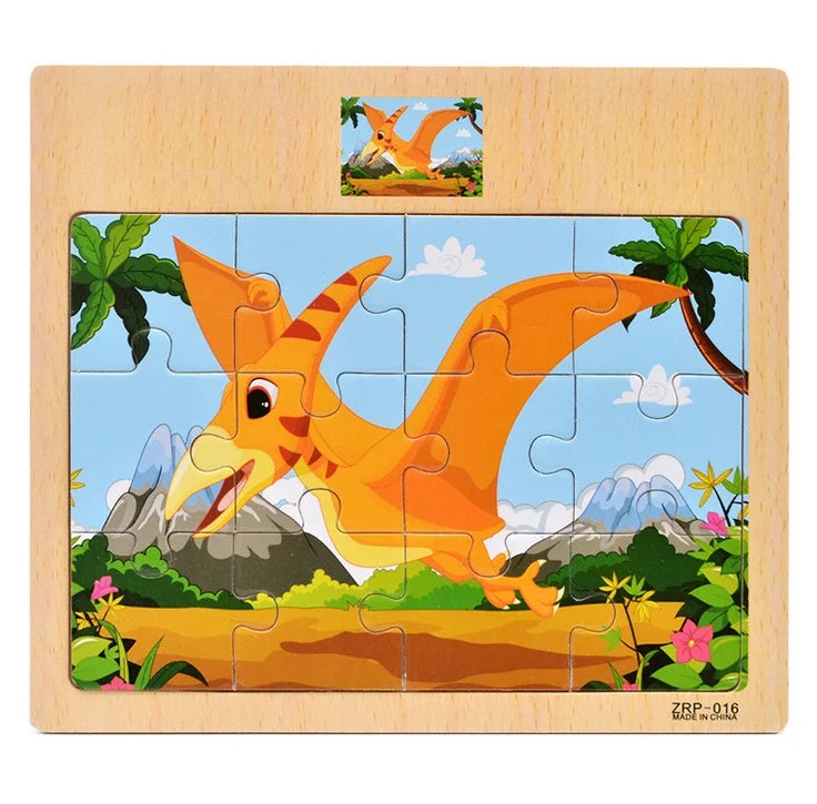 Popular 12/9 PCS Wooden Puzzle Set – Cute Cartoon Vehicles & Animal Designs, Early Learning & Educational Toys, Perfect Gift for Kids & Babies