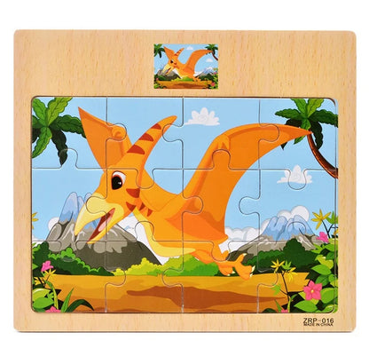Popular 12/9 PCS Wooden Puzzle Set – Cute Cartoon Vehicles & Animal Designs, Early Learning & Educational Toys, Perfect Gift for Kids & Babies
