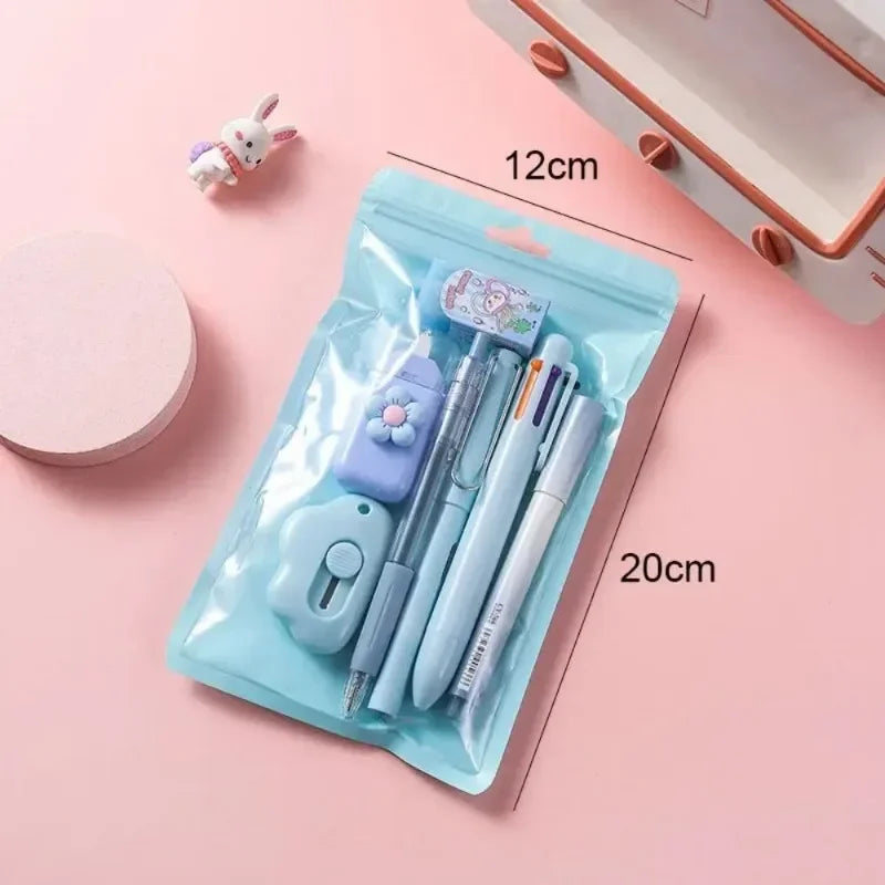 7-in-1 Stationery Set, Back to School & Birthday Gift, Including Pencils, Eraser, Correction Tape, Ideal School Prize for Kids & Office Use