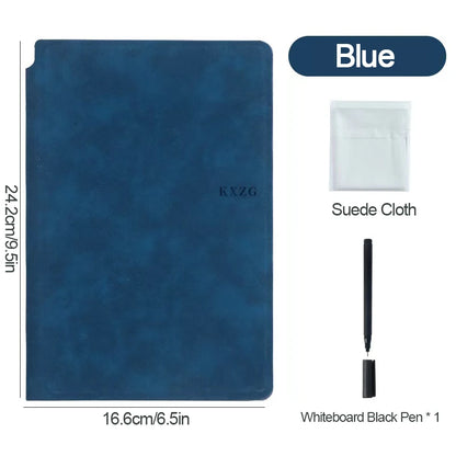 A5 Erasable Whiteboard Notebook, Leather Cover Portable Draft Notebook, Reusable Writing Board Desktop Memo Pad