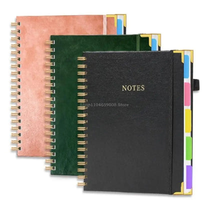 300 Pages PU Leather Business Notebook, Metal Twin Coil Binding, 360° Foldable Design, Thick Ink-Proof Writing Paper