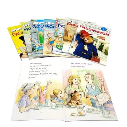 8 Books Set, I Can Read Paddington Cartoon Storybooks, English Picture Books with Audio, Early Educational Learning Books for Kids