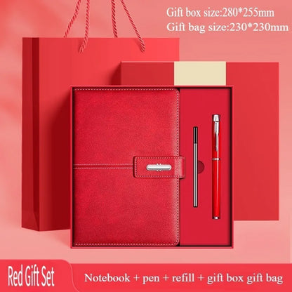 Elegant High-End Business Notebook Gift Box, Leather Journal with Pen, Premium Office Diary for Corporate Gifts