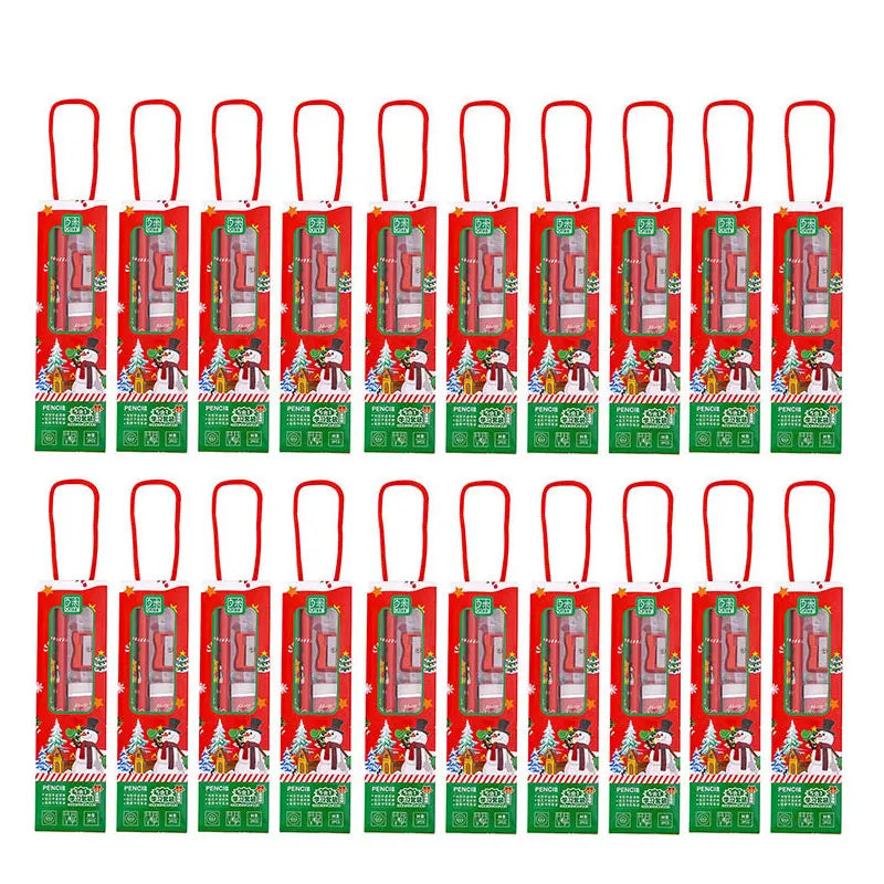 20 Sets Compact Stationery Kits with Pencils & Erasers, Ideal Christmas Gifts for Kids