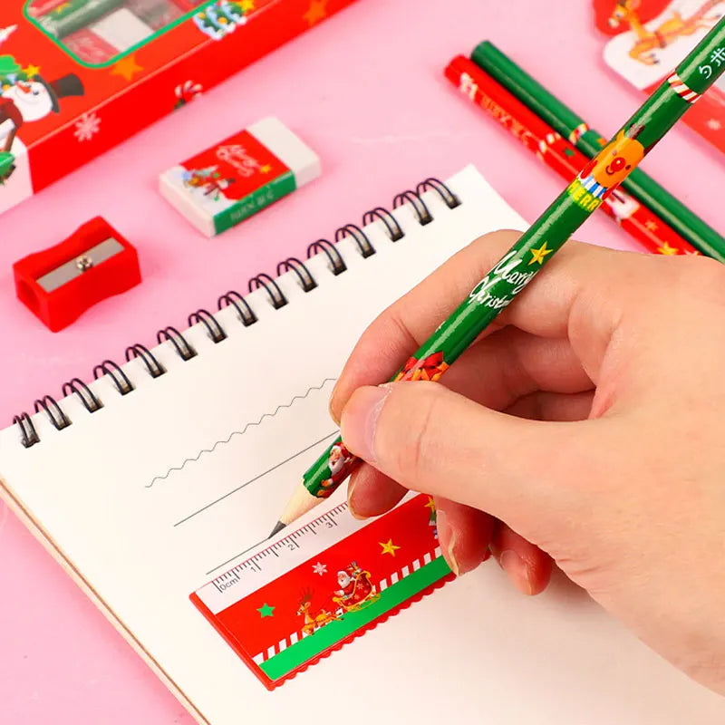 20 Sets Compact Stationery Kits with Pencils & Erasers, Ideal Christmas Gifts for Kids