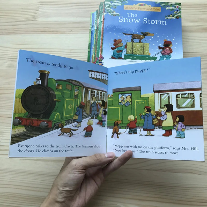 20 Books/Set Usborne Picture Books, 15×15cm Mini Size, Classic English Story Books, Early Educational Reading Books for Kids and Toddlers