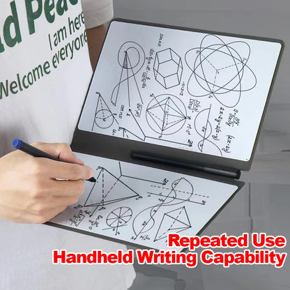 A5 Erasable Whiteboard Notebook, Leather Cover Portable Draft Notebook, Reusable Writing Board Desktop Memo Pad