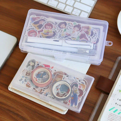 1 Piece Clear Plastic Storage Box, Large Desktop Organizer for Students, Ideal for Sorting and Storing Stationery