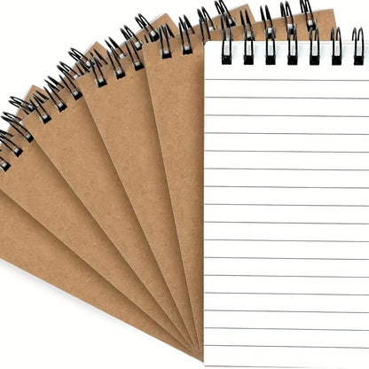 6/12 Pocket Notebooks, Spiral Bound Notepads, Office Style Mini Notebooks, Lined Memo Pads for Home, College & School Use
