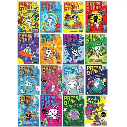 16 Books/Set Press Start English Picture Storybooks, Kids English Reading Learning Books for Children Ages 5 to 8