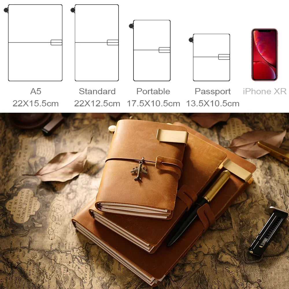 Moterm Bestselling 100% Genuine Leather Notebook, Handmade Vintage Cowhide Diary Journal, Sketchbook & Planner, TN Travel Notebook Cover
