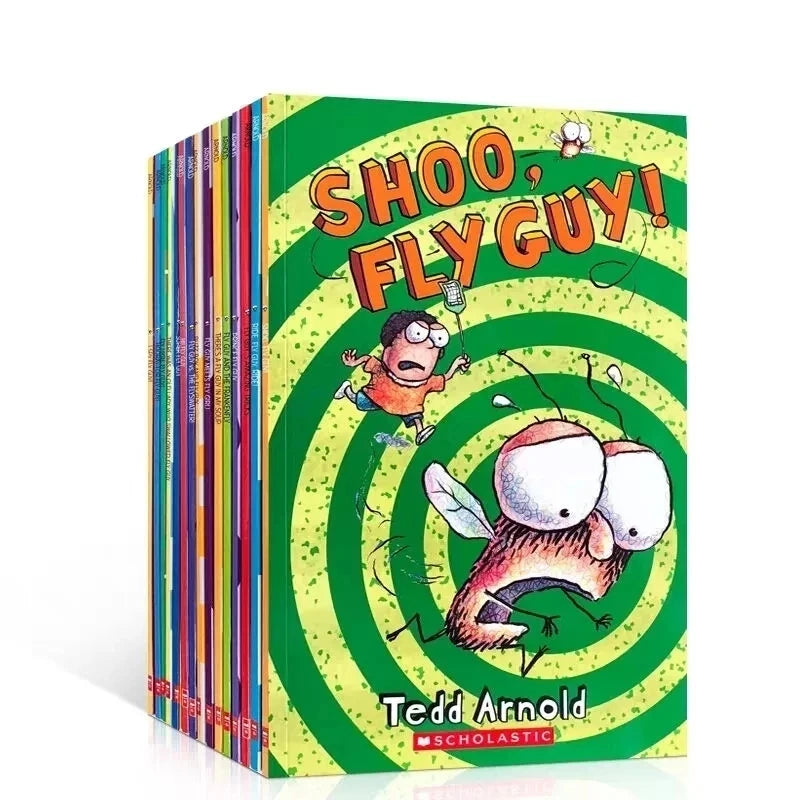 15 Books/Set Usborne Fly Guy Series Picture Books, Classic English Storybooks, Fun Early Reading Books for Kids and Toddlers