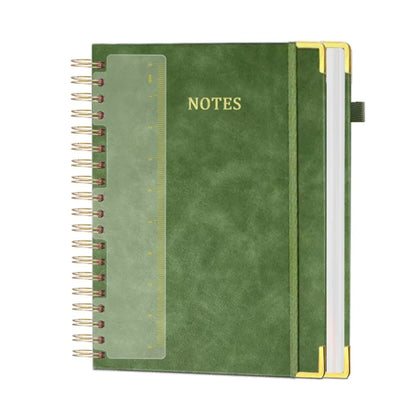 Premium PU Leather Business Notebook, 300 Pages Thick Paper, 360° Foldable Twin Coil Binding, Smooth Writing & Ink Bleed Resistant