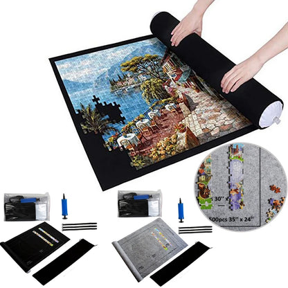 Jigsaw Puzzle Roll-Up Felt Mat – Puzzle Pad & Play Blanket Fits Up To 1500 Pieces, Portable Puzzle Storage Accessory (Mat Only)