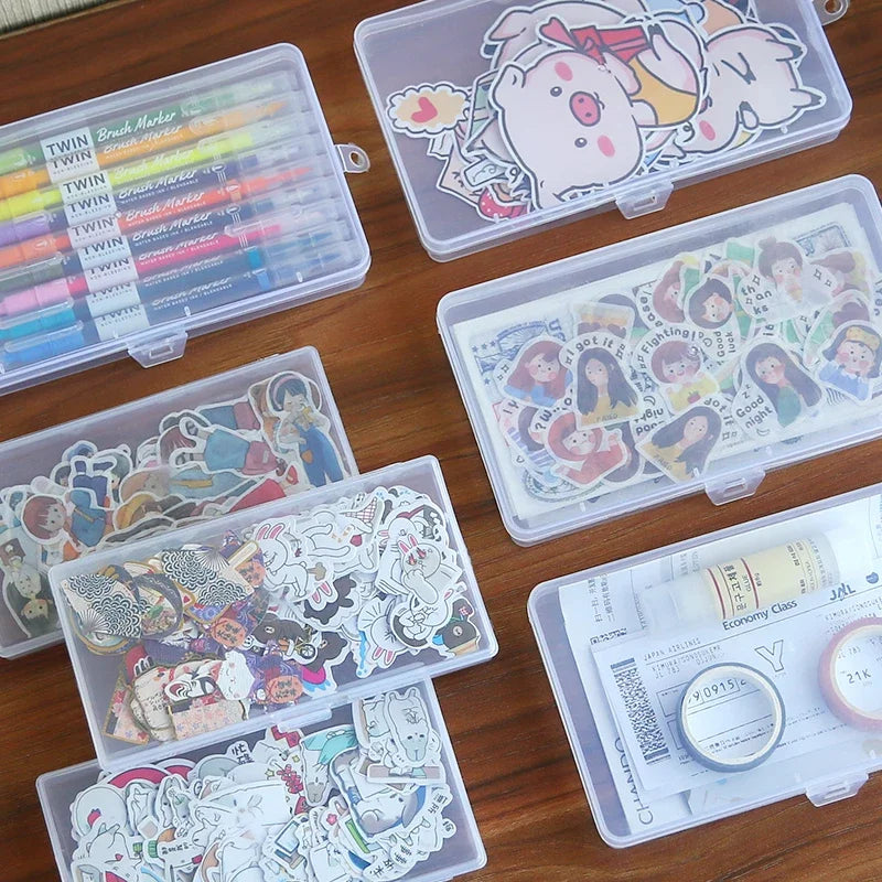 1 Piece Clear Plastic Storage Box, Large Desktop Organizer for Students, Ideal for Sorting and Storing Stationery