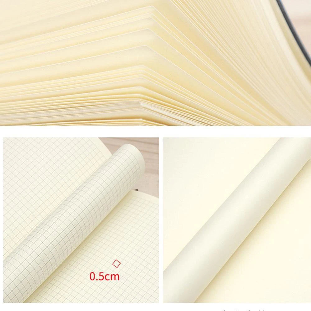 A6 High-End PU Leather Notebook, 200 Pages, Ideal for College Students & Office Use, Professional Work & Meeting Journal, Available in Lined/Blank/Grid Paper