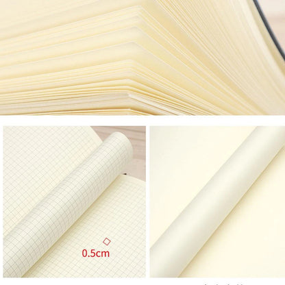 A6 High-End PU Leather Notebook, 200 Pages, Ideal for College Students & Office Use, Professional Work & Meeting Journal, Available in Lined/Blank/Grid Paper