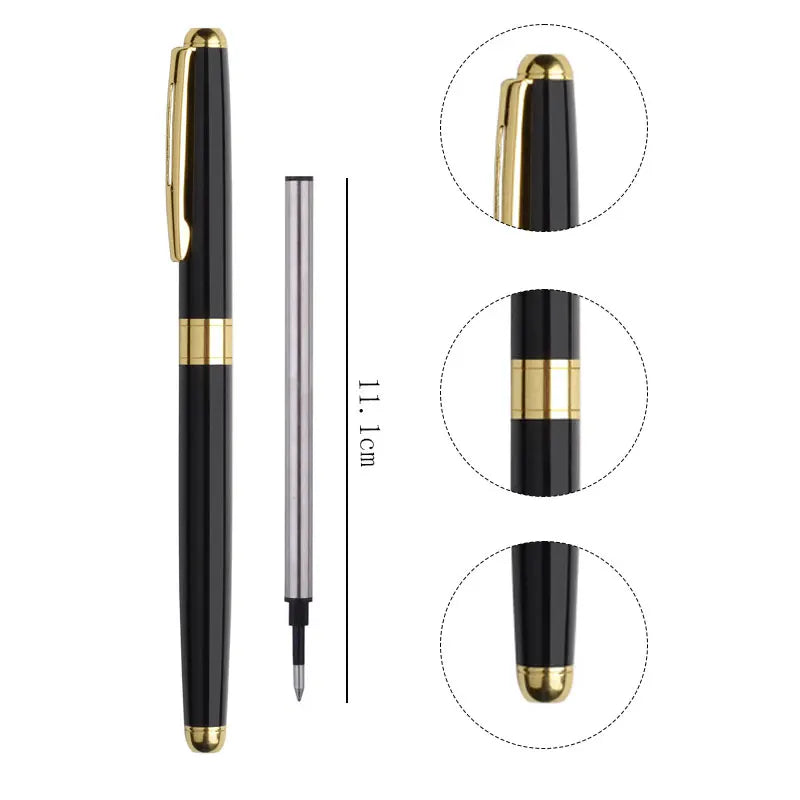 High-Quality Stainless Steel Ballpoint Pen, Business Signature Pen, Refillable Design, Ideal Stationery for Office & School Use