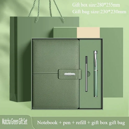 Elegant High-End Business Notebook Gift Box, Leather Journal with Pen, Premium Office Diary for Corporate Gifts