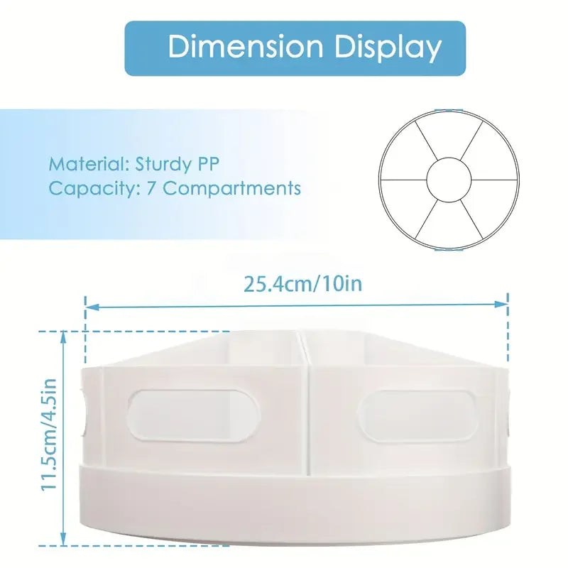 360° Rotating Desk Organizer with 7 Removable Bins, Multi-Function Pen Holder, Stationery & Pencil Storage for Office and School Use