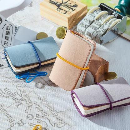 32 Sheets Ultra-Small Mini Notebook, Cute & Portable, Refillable Loose-Leaf Design, Premium Hand Account Notepad Stationery