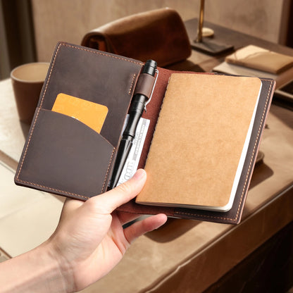 Leather Journal Cover Compatible with Field Notes, Protective Case for 3.5" x 5.5" Notebooks (Cover Only)