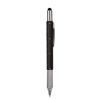 6-in-1 Multifunctional Ballpoint Pen with Hand Tool Features – Includes Ruler, Measuring Scale, Screwdriver, Touch Screen Stylus, and Spirit Level