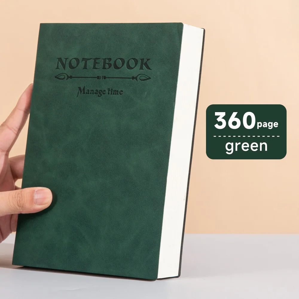 A5 Minimalist Notebook, 360 Pages, Soft Waterproof Leather Cover, Universal Business Memo Diary, Back to School Stationery