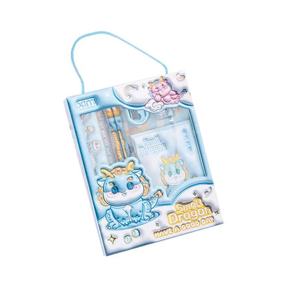 6 Pieces Cute Kids Stationery Set, Cartoon Style Kit with Pencil, Ruler, Eraser & Sharpener, Practical School Study Supplies