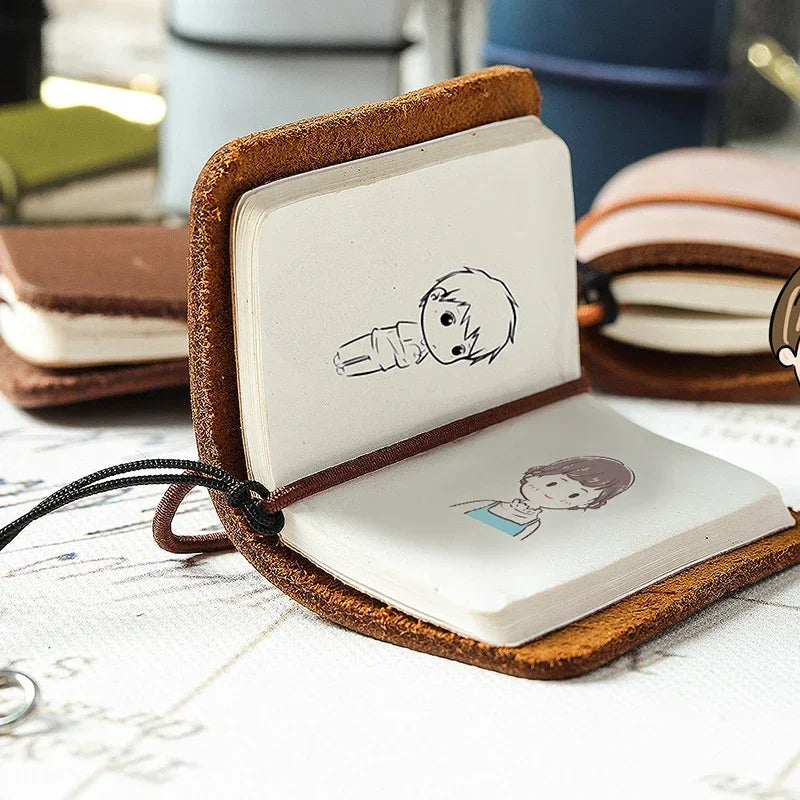 32 Sheets Ultra-Small Mini Notebook, Cute & Portable, Refillable Loose-Leaf Design, Premium Hand Account Notepad Stationery