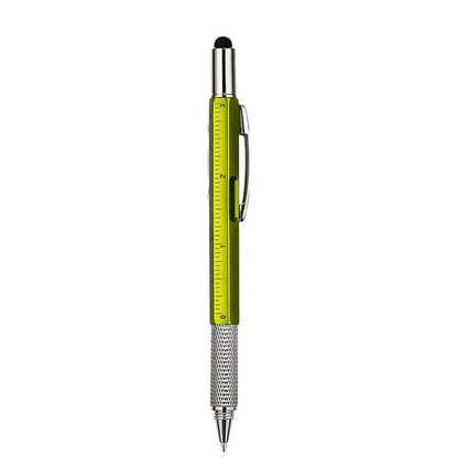 6-in-1 Multifunctional Ballpoint Pen with Hand Tool Features – Includes Ruler, Measuring Scale, Screwdriver, Touch Screen Stylus, and Spirit Level
