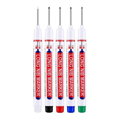 4Pcs/Set 20mm Deep Hole Long Nib Markers, Waterproof Permanent Pen for Metal, Drilling, Bathroom, Woodworking & Decoration, Multi-Purpose
