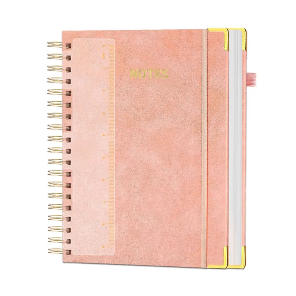 300 Pages PU Leather Business Notebook, Metal Twin Coil Binding, 360° Foldable Design, Thick Ink-Proof Writing Paper
