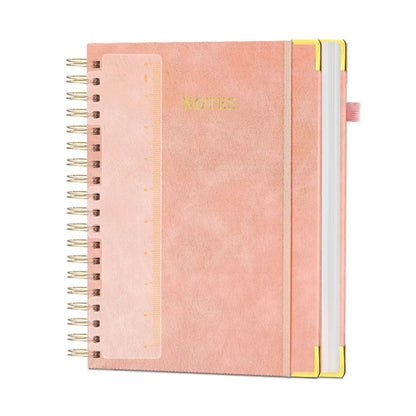 300 Pages PU Leather Business Notebook, Metal Twin Coil Binding, 360° Foldable Design, Thick Ink-Proof Writing Paper