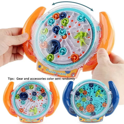 3D Creative Maze Puzzle Magic Transparent Speed Cube, Rolling Ball Magic UFO Maze Toy for Kids, Perfect Stress Reliever & Educational Game