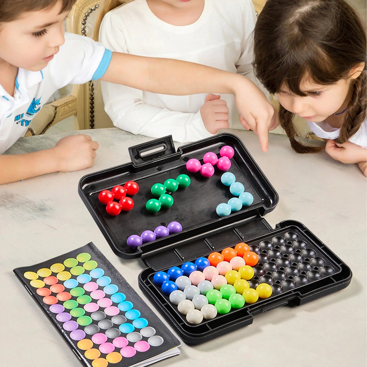 120 Challenges IQ 3D Puzzle Board Game, Classic Pyramid Pearl Logic Game, Montessori Educational Toy & Ideal Gift for Kids