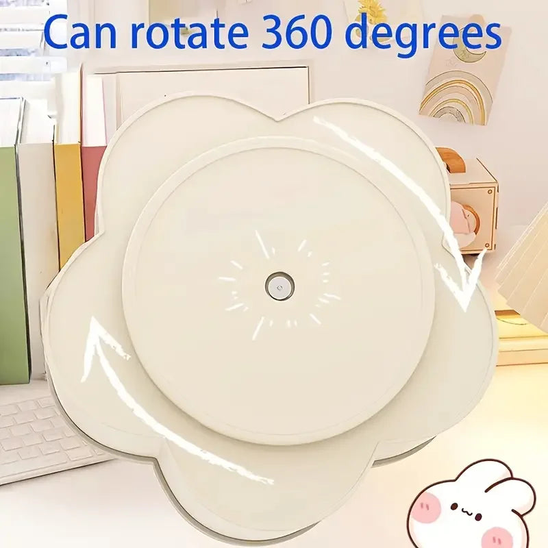 Large Capacity 360° Rotating Desk Organizer, Cute Pen Holder & Stationery Storage Box for Office & School Supplies