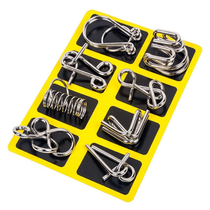 8Pcs/Set Metal Montessori Wire Puzzle, IQ Brain Teaser Toy for Kids & Adults, Interactive Stress Relief Educational Game