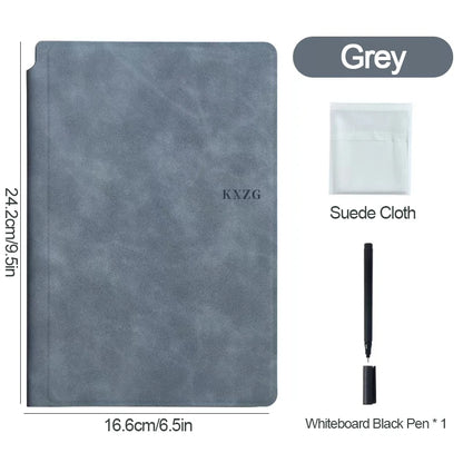 A5 Erasable Whiteboard Notebook, Leather Cover Portable Draft Notebook, Reusable Writing Board Desktop Memo Pad