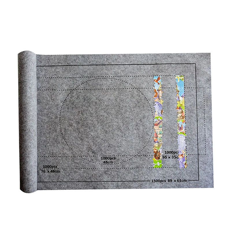 Jigsaw Puzzle Roll-Up Felt Mat – Puzzle Pad & Play Blanket Fits Up To 1500 Pieces, Portable Puzzle Storage Accessory (Mat Only)