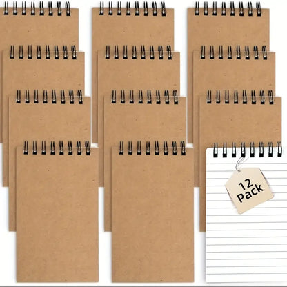 6/12 Pocket Notebooks, Spiral Bound Notepads, Office Style Mini Notebooks, Lined Memo Pads for Home, College & School Use
