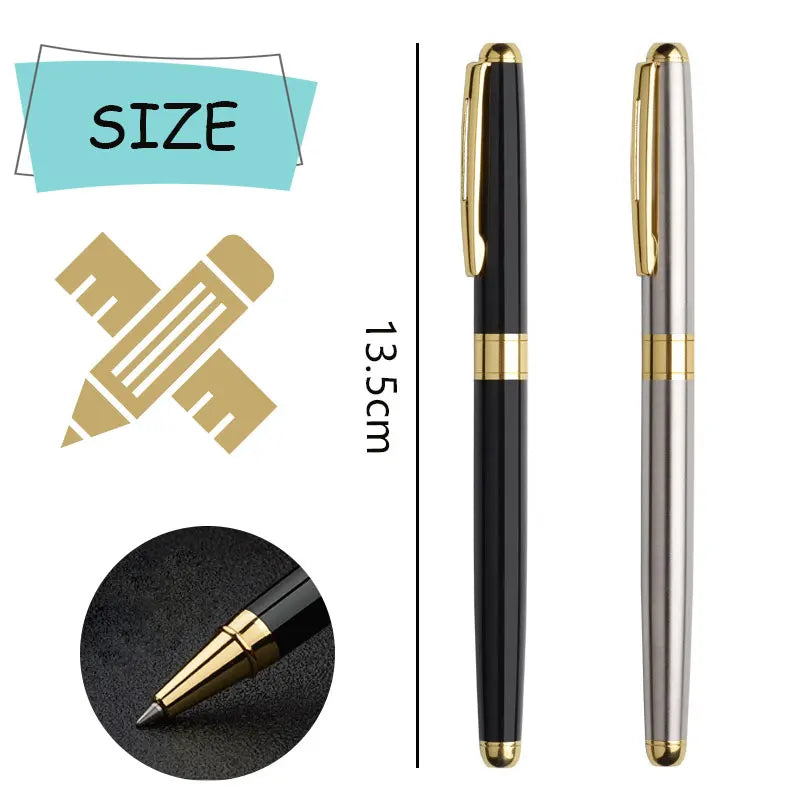 High-Quality Stainless Steel Ballpoint Pen, Business Signature Pen, Refillable Design, Ideal Stationery for Office & School Use