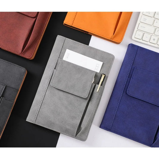 A5 Refillable Leather Journal Notebook, Hardcover, 200 Pages Thick Paper, Ideal for Students & Office Stationery
