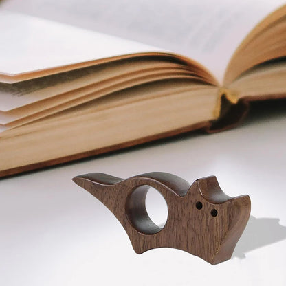Natural Wood Cat Dog Bookmark, Animal Reading Marker, Eco - friendly Book Page Holder for Study, Unique Gift